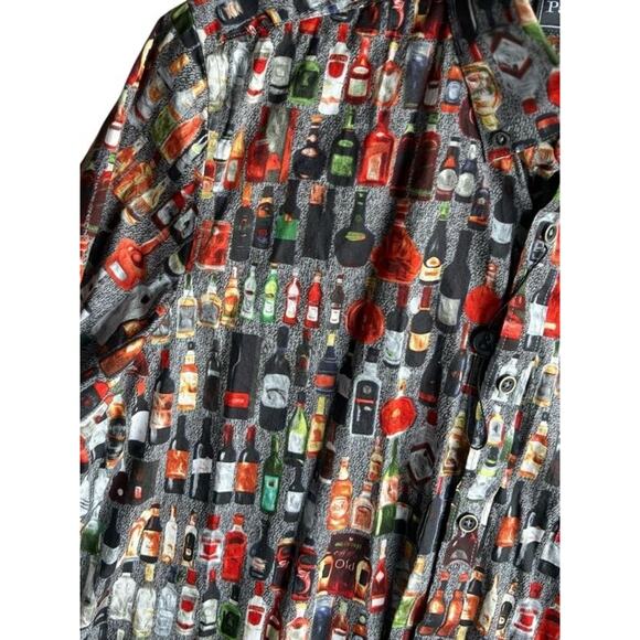 Paisley & Gray Slim Fit Men's Funky Shirt Long Sleeve Wine Print Size Large NEW - Picture 11 of 11